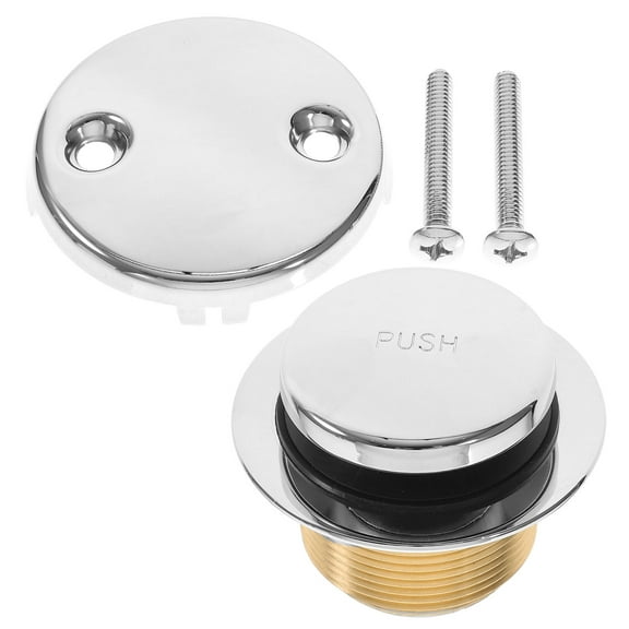 FELTECHELECTR Tub Drain Stopper Replacement Bathtub Drain Trim Kit Copper Round Overflow Control 1 Set 2.75X2.75X2.3In