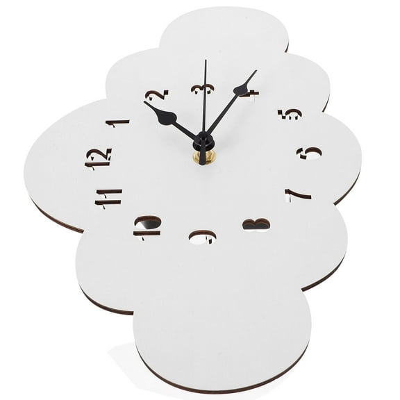FELTECHELECTR Wall Clock for Kitchen 1Pack Silent White Wooden