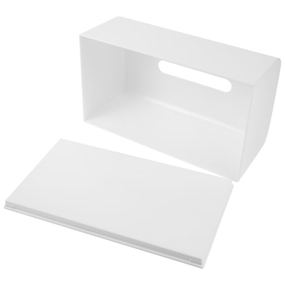 FELTECHELECTR White Plastic Tissue Box for Home and Car Storage 1Pcs