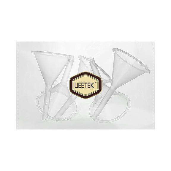 FELTECHELECTR 5-Piece Clear Wide Mouth Funnel Set for Powder Transfer, Kitchen and Household Use, 6 x 2.5 x 4.1 Inches