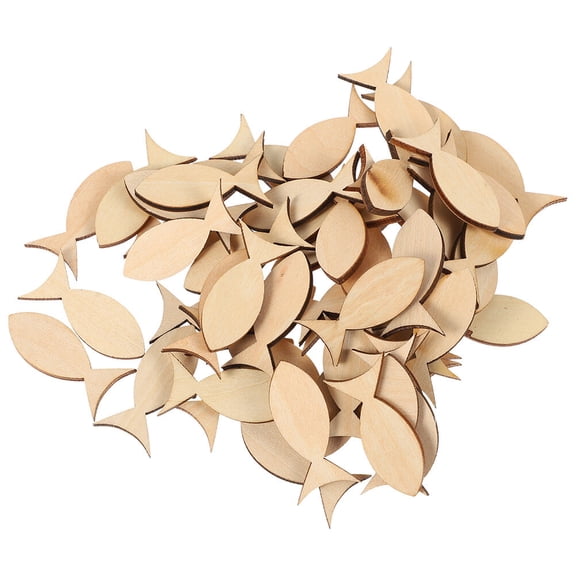 FELTECHELECTR 200 Pcs Wooden Fish Cutouts Unfinished for DIY Crafts, Art Projects, Festival Decorations and Home Decor