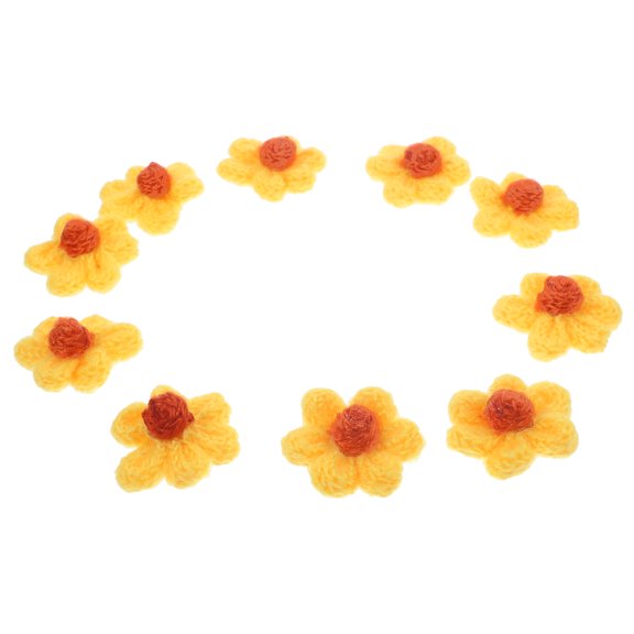FELTECHELECTR Yarn Flower Patch 10Pcs Embroidered Applique Patches For Sewing Enthusiasts