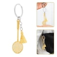 thumbnail image 1 of FELTECHELECTR Zinc Alloy Badminton Racket Keychain 4.6X1.2X0.6In Sports Enthusiast Style 1Pack for Hanging Accessory, 1 of 8