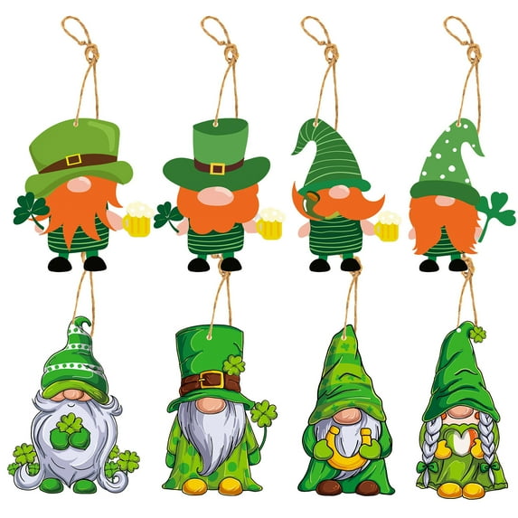 FELTREE St. Patricks Day Decorations Ornaments - 8pcs Gold Horseshoe Tree Ornaments for Spring Irish Day St Patrick's Day Home Table Tree Party Hanging Decorations