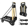 thumbnail image 1 of FELiCON Folding Hand Truck Portable Dolly Compact Utility Luggage Cart with 70Kg/155Lbs Heavy Duty 4 Wheels Solid Construction Adjustable Handle for Moving Travel Shopping Office Use, 1 of 9