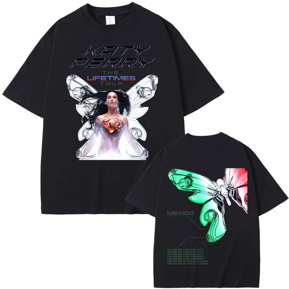 T-shirt Katy Perry Tour 2025 - Coton Unisexe, Manches Courtes, Coupe Harajuku, Tailles XS à 3XL