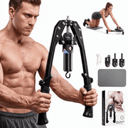 FEMCHIC Twister Arm Trainer, 3 in 1 Hydraulic Power Chest Workout Equipment w/ Ab Roller Wheels and Hooks, Adjustable 22-440lbs Chest Expander for Men Women, Ho