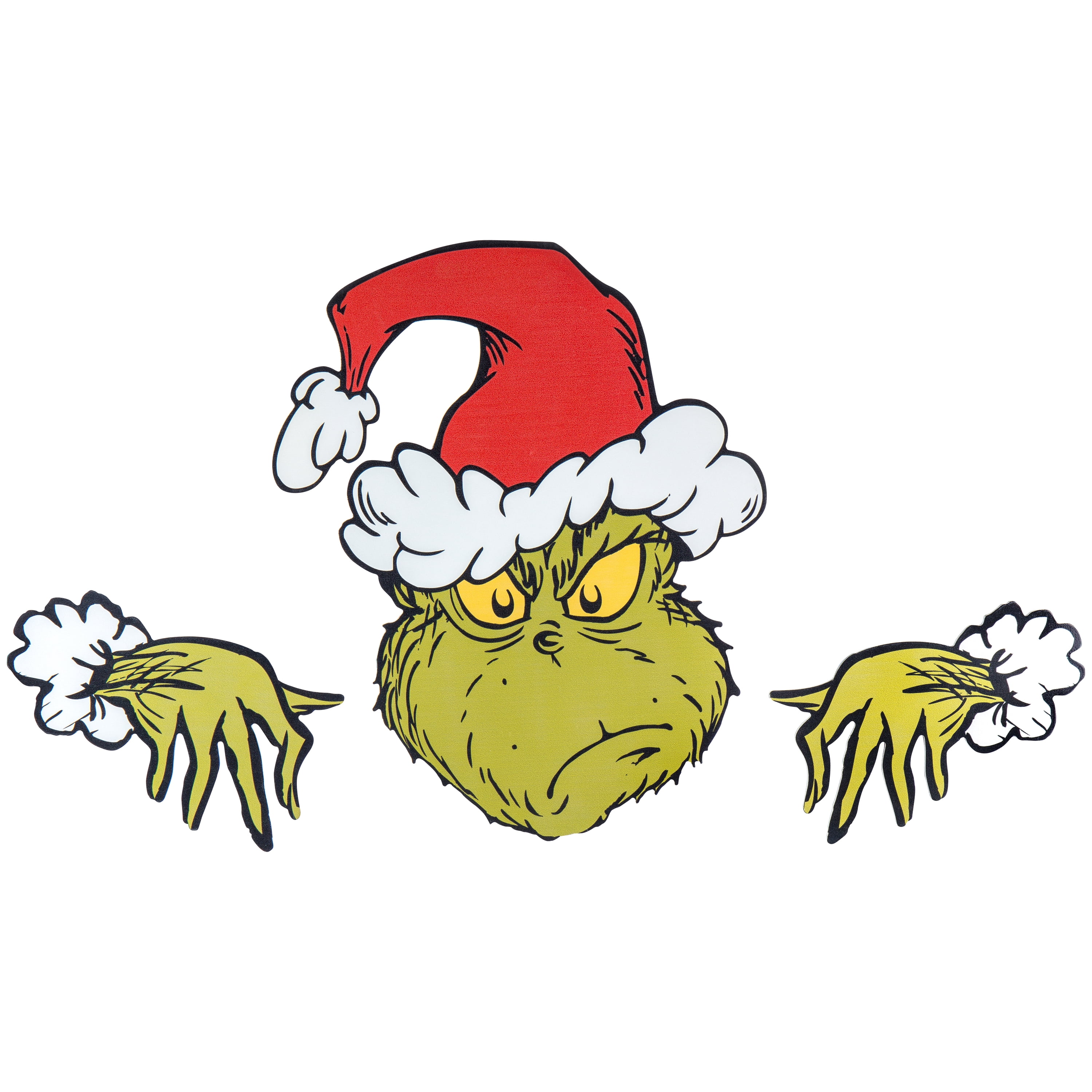 Christmas Festive Fence Sitter Grinch with Santa Hat Outdoor Decor by Dr. Seuss' The Grinch