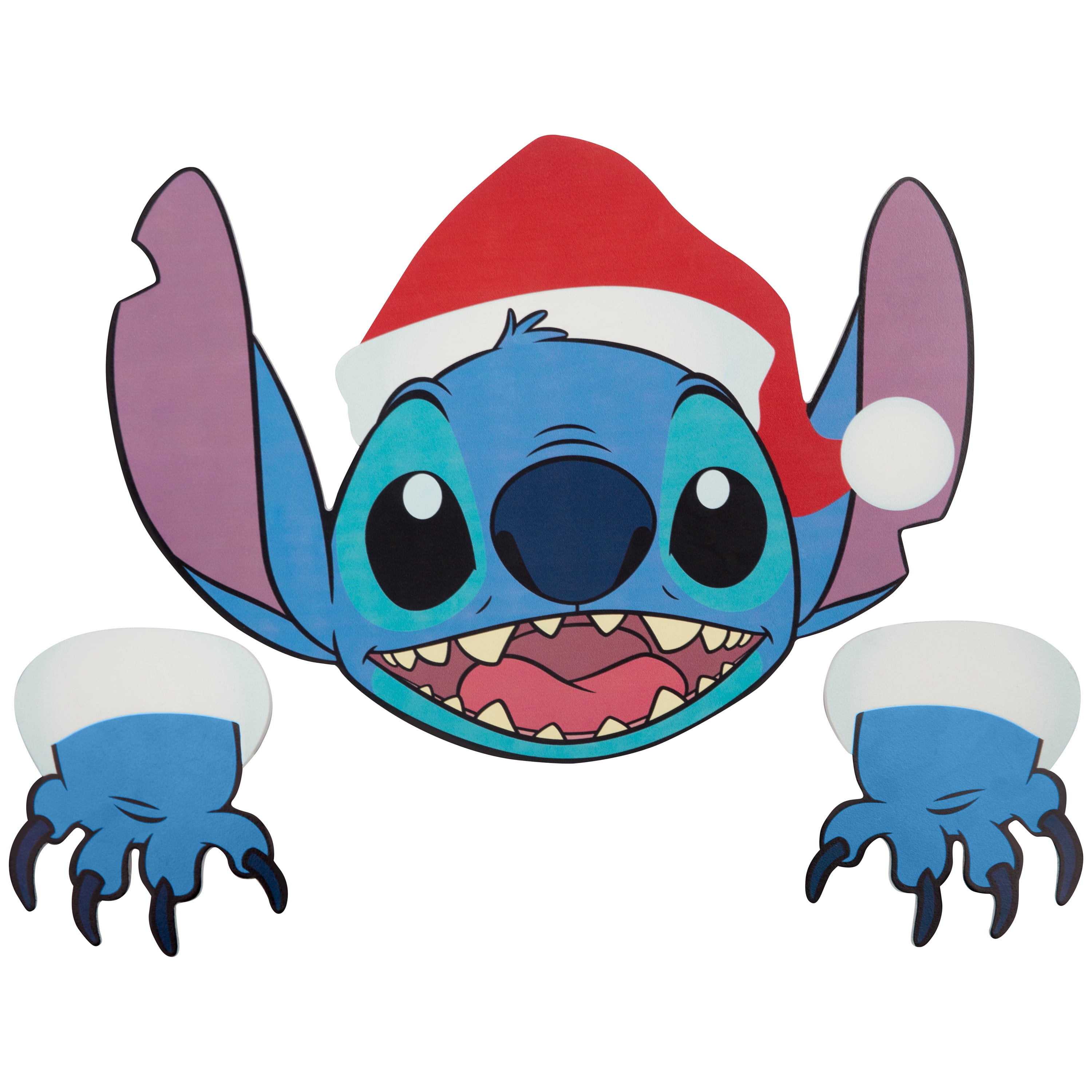 Christmas Festive Fence Sitter Stitch with Santa Hat Outdoor Decor - Disney