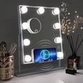 thumbnail image 1 of FENCHILIN Hollywood Vanity Makeup Mirror with Lights Bluetooth Wireless Charging Tabletop Metal White, 1 of 10