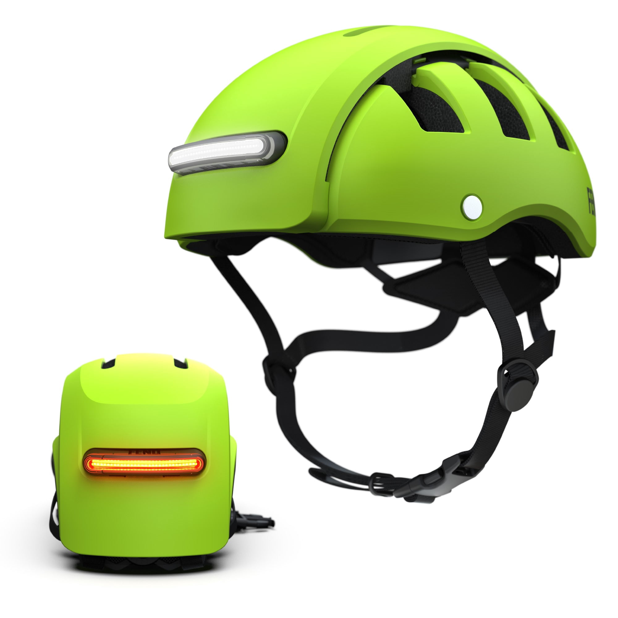 FEND Super Helmet With Ultra-Bright Lights - Adult Mens and Womens Bike Helmet - Collapsible by 50% of Original Size - Safety Certified for Bicycle Road Bike Scooter Cycling Commuter Helmet 