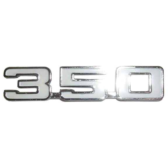 FENDER EMBLEM; '350'; 2 REQUIRED; MADE OF STEEL