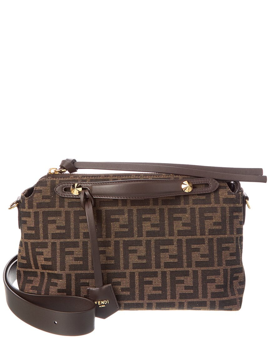 FENDI By The Way Soft Medium FF Jacquard & Leather Shoulder Bag