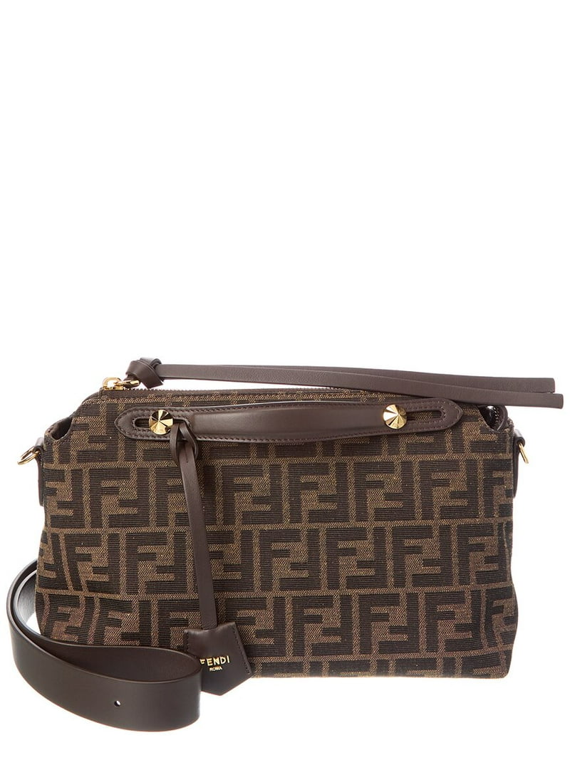 FENDI By The Way Soft Medium FF Jacquard & Leather Shoulder Bag