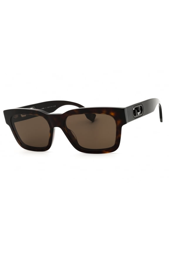 FE40107I 52E 53mm Square Sunglasses Men's Dark Havana