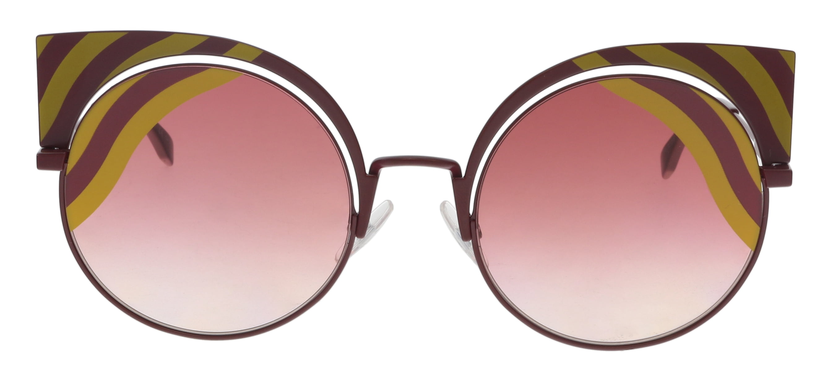 ? - New Authentic Fendi FF 0215/s 00l9- X4 Burgundy Cat Eye Sunglasses NEW FENDI SUNGLASSES FF 0215/S 0L9-X4 BURGUNDY YELLOW  main image 4