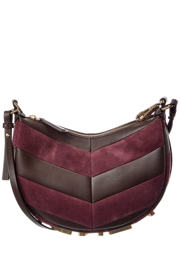 Graphy Mini Leather & Suede Hobo Bag, Green