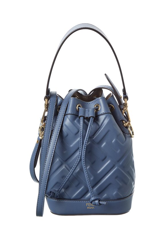 Mon Tresor Mini Leather Bucket Bag, Blue