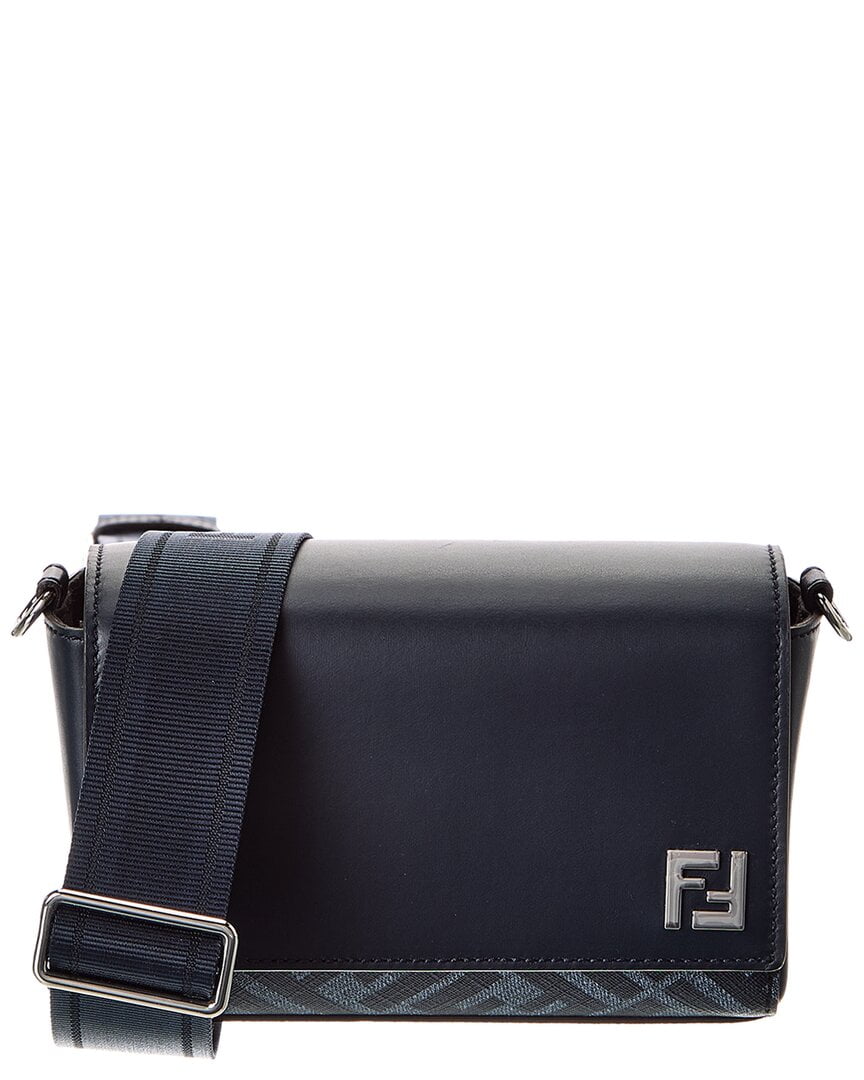 FENDI Squared FF & Canvas Shoulder Bag, Blue - Walmart.com