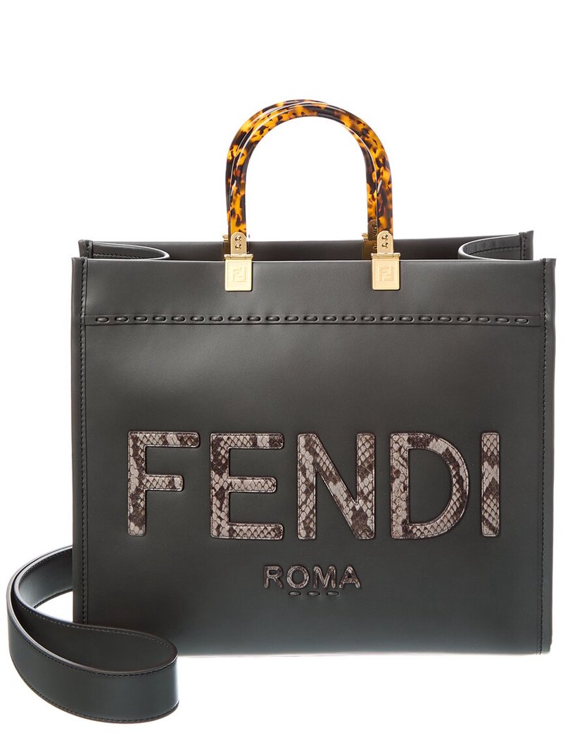 FENDI Sunshine Medium Leather Tote, Grey - Walmart.com