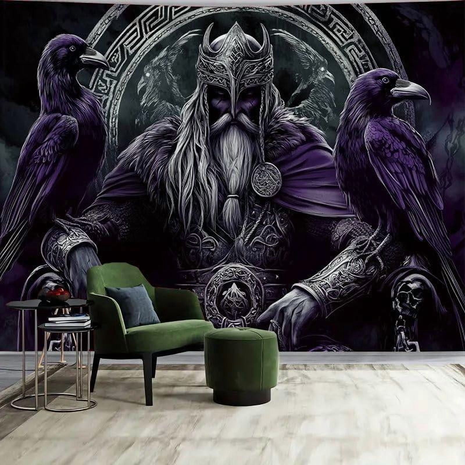 FENDROM Norse Viking Tapestry Odin Warrior Sword Axe Raven Tapestries ...