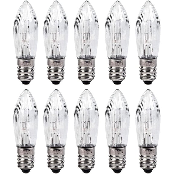 FENG10Pcs E10 3W Warm Light Glass Bulbs Tapered Candles Led Light Bulbs for Lights Candle Arch Replacement Screw Bulbs Light Arches for Festive Indoor Outdoor-240810