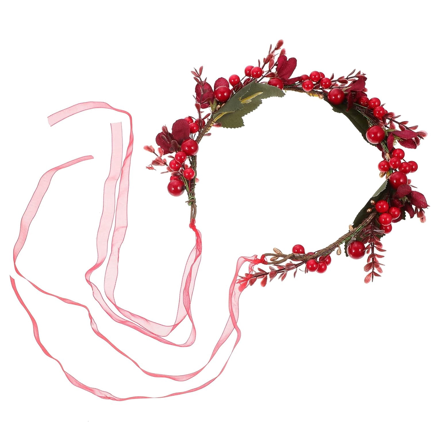 FENG1pc Christmas Wreath Christmas Headpiece Girls Christmas Flower