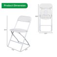 FENG20 Classic Garden Folding Chairs Set of 4 Plastic Outdoor Seating White