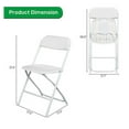 FENG20 Classic White Folding Chairs Set of 4 Garden Patio Plastic