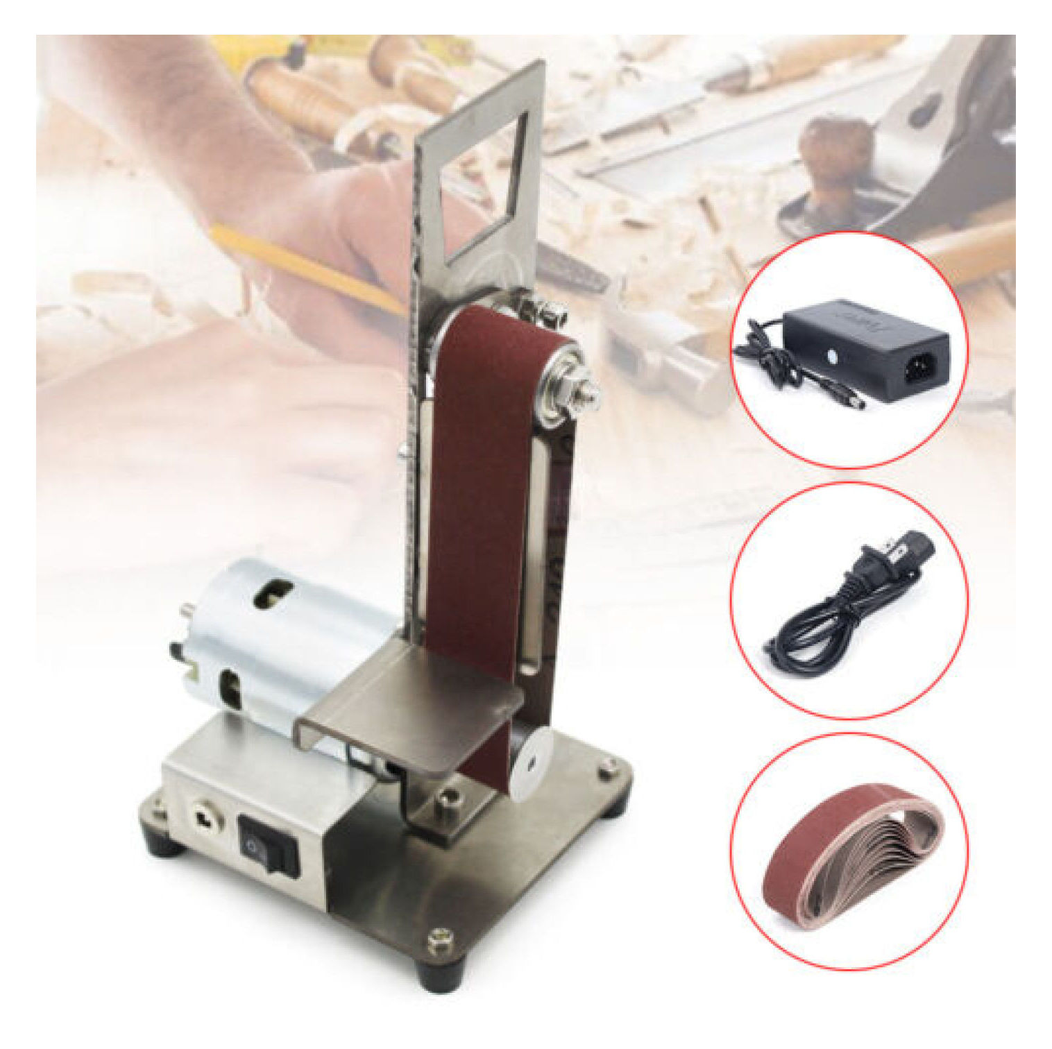 FENG20 DIY Mini Electric Belt Sander Grinding Polishing Machine