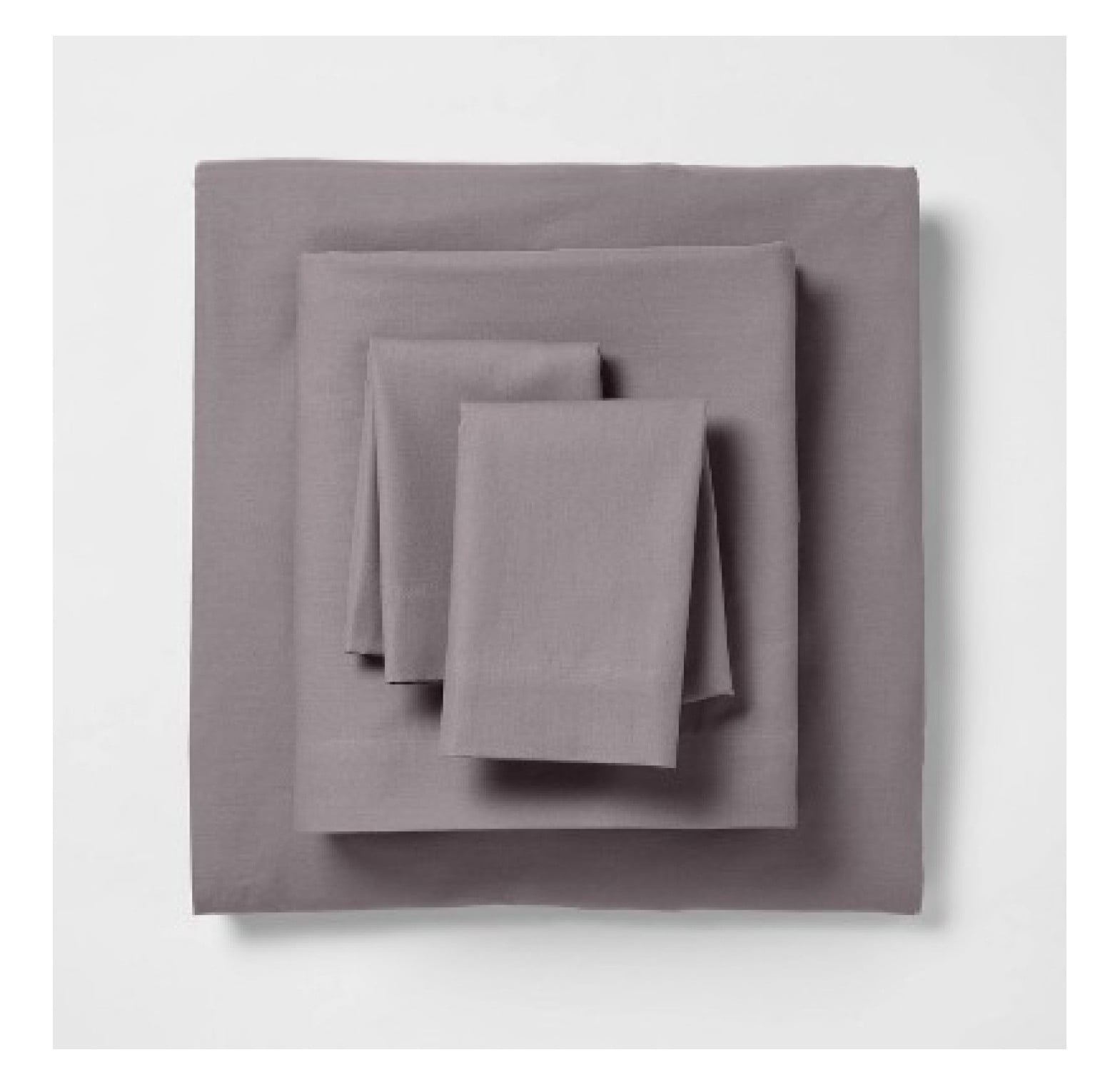 Queen Gray Solid Polyester Sheet Set