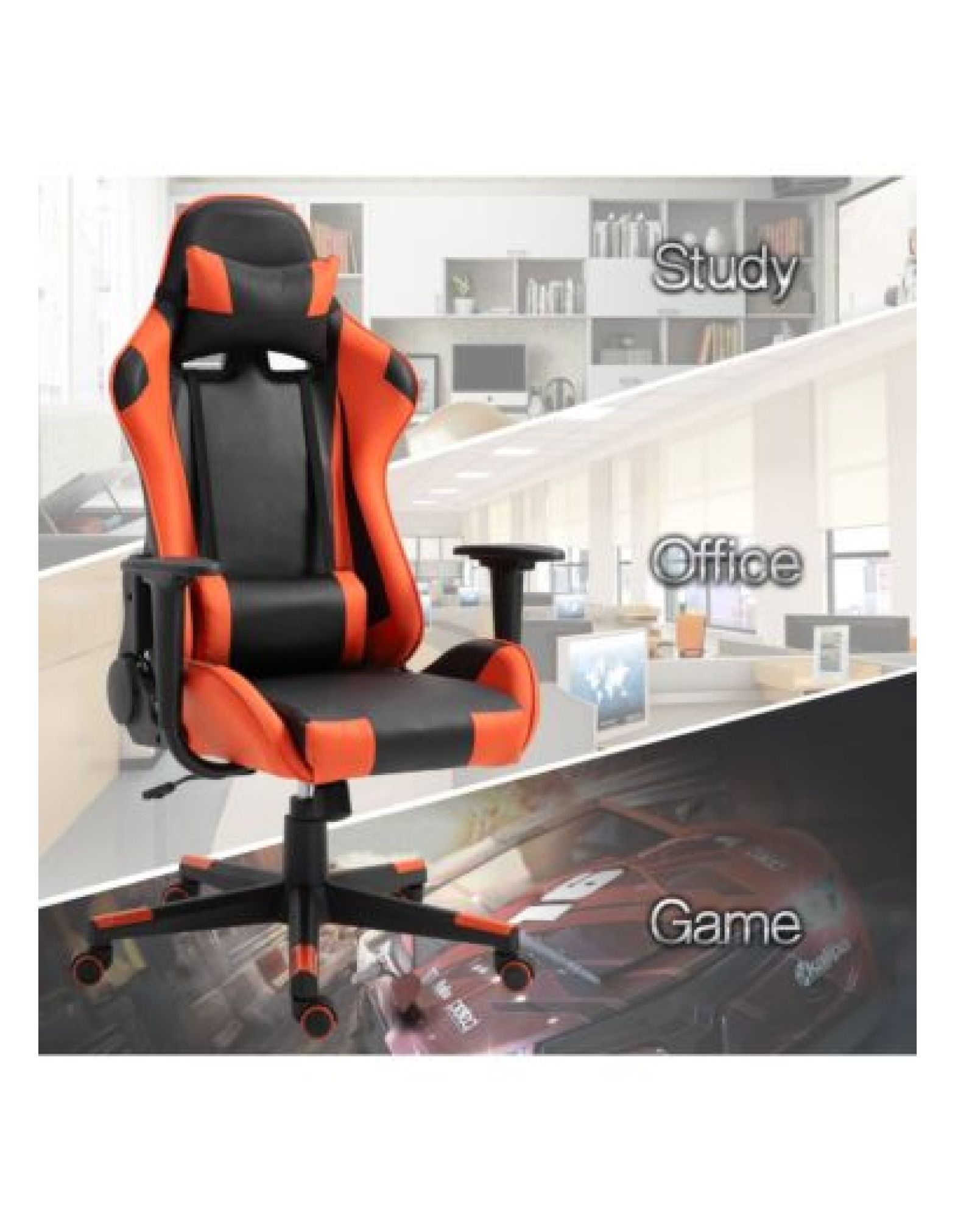 FENG20 Gaming Chair, Height Adjustable Swivel Office Chair HighBack
