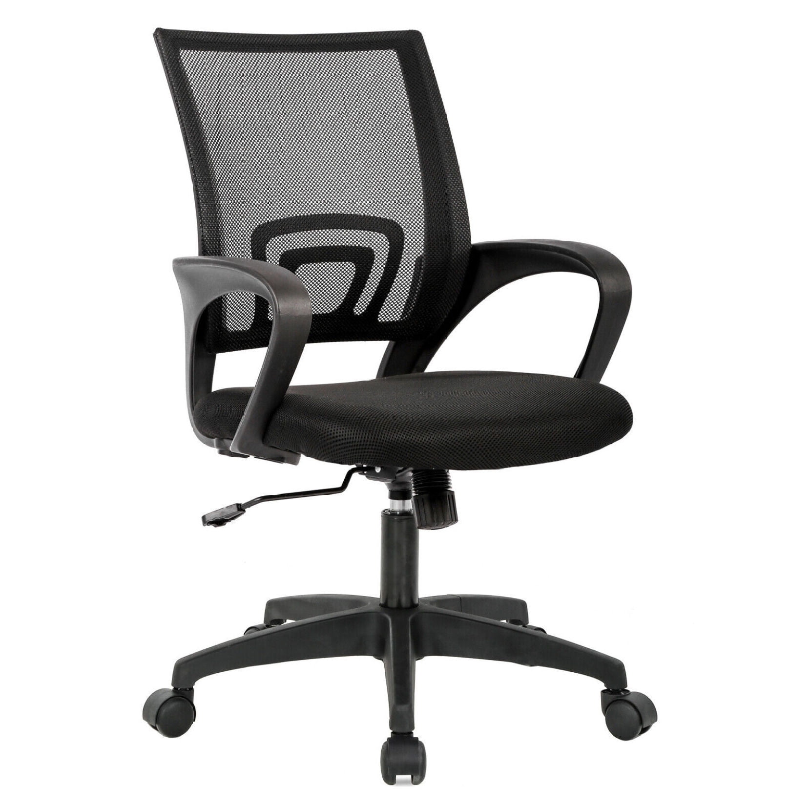 Black Mesh Ergonomic Executive Swivel Office Chair with Fixed Arms