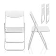 FENG20 Lightweight Folding Plastic Chairs Set of 4 Stackable Portable Indoor Outdoor