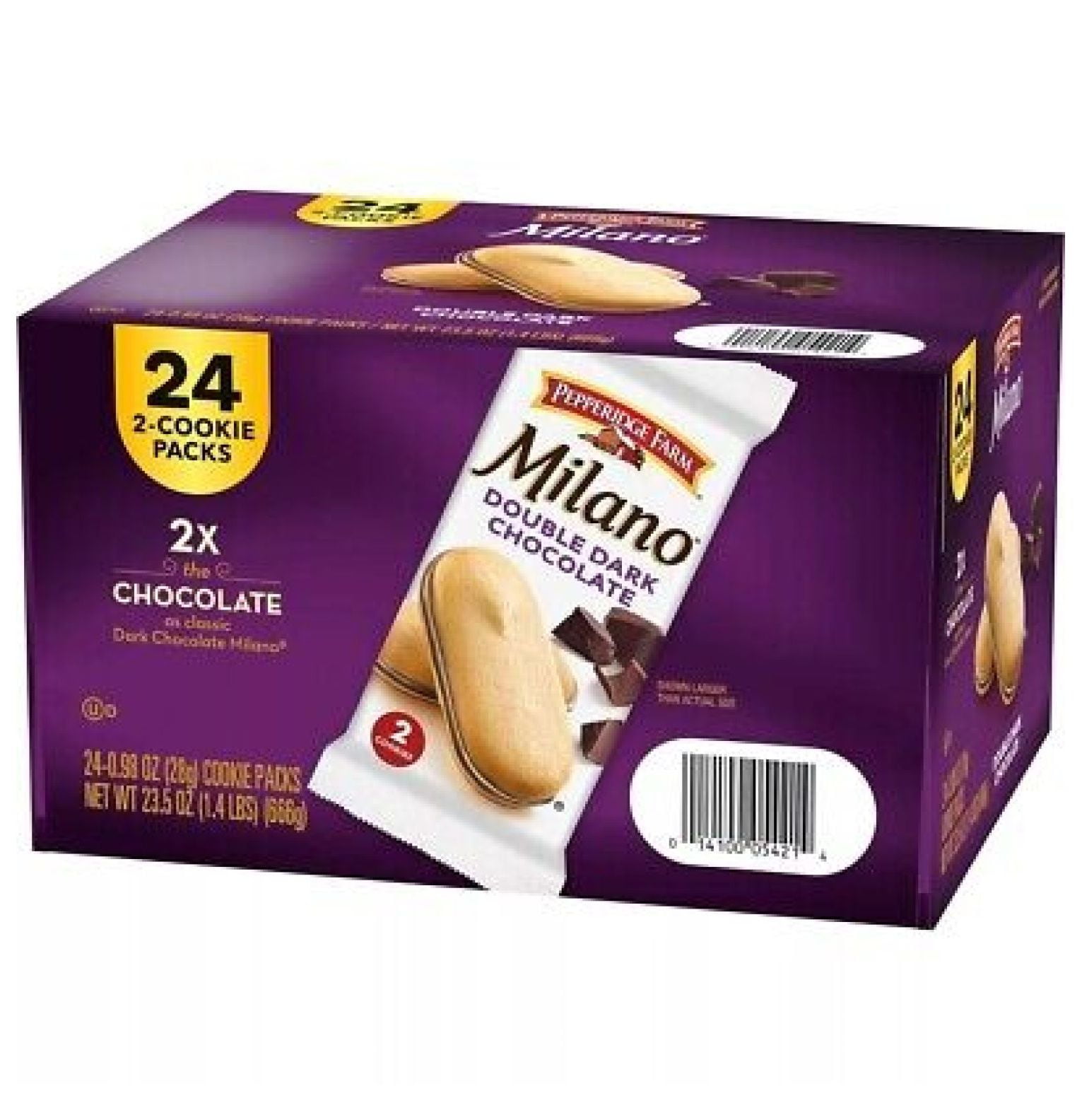 FENG20 Milano Double Dark Chocolate Cookies 0.98 Ounce (Pack Of 24)