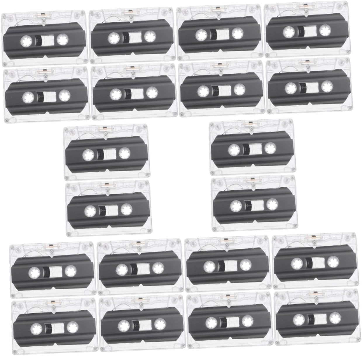 FENG20 Pcs Audio Tape Transparent Cassettes Tapes Replacement Cassette