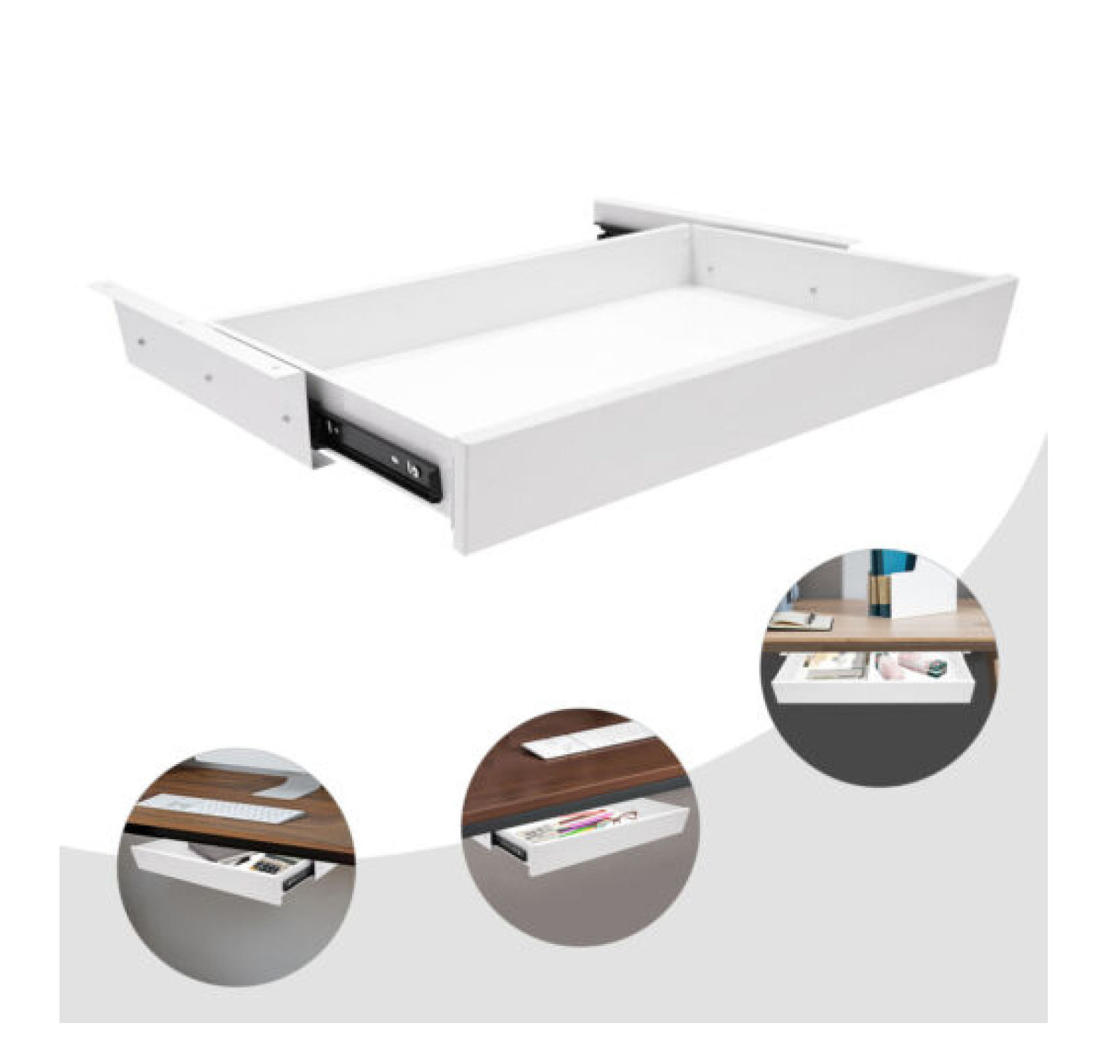 FENG20 Stand Up Desk Store AddOn Office Sliding UnderDesk Drawer