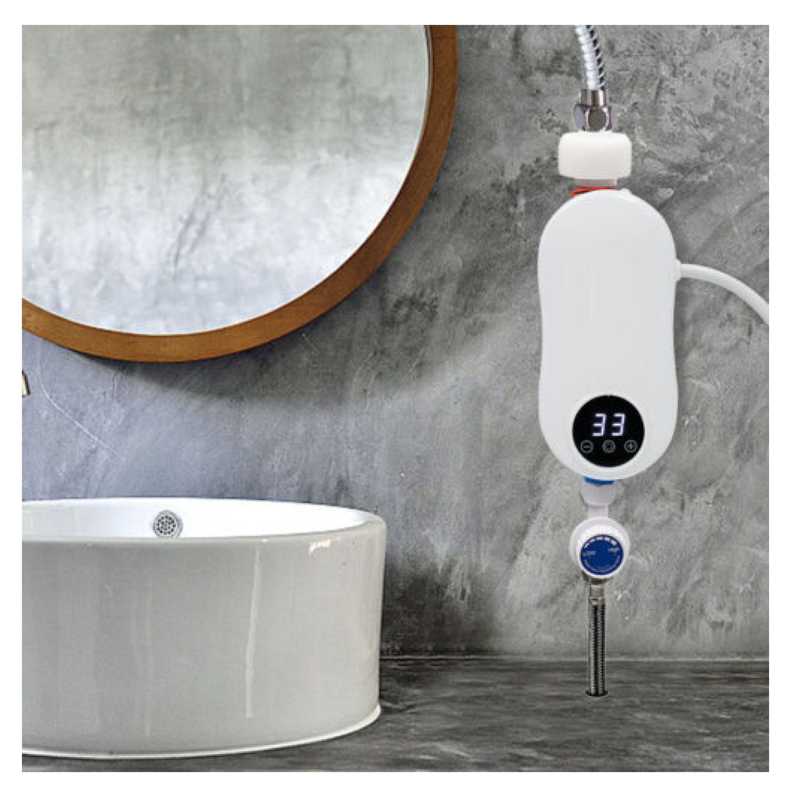 FENG20 Tankless Water Heater,110V 3500W Mini Electric Tankless Hot