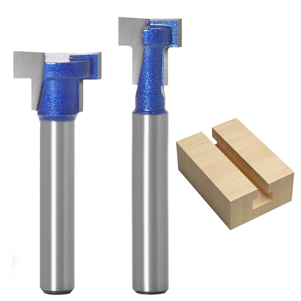 FENG2pcs 1/4 Inch Shank Keyhole Router Bit Set T Slot Router Bit T