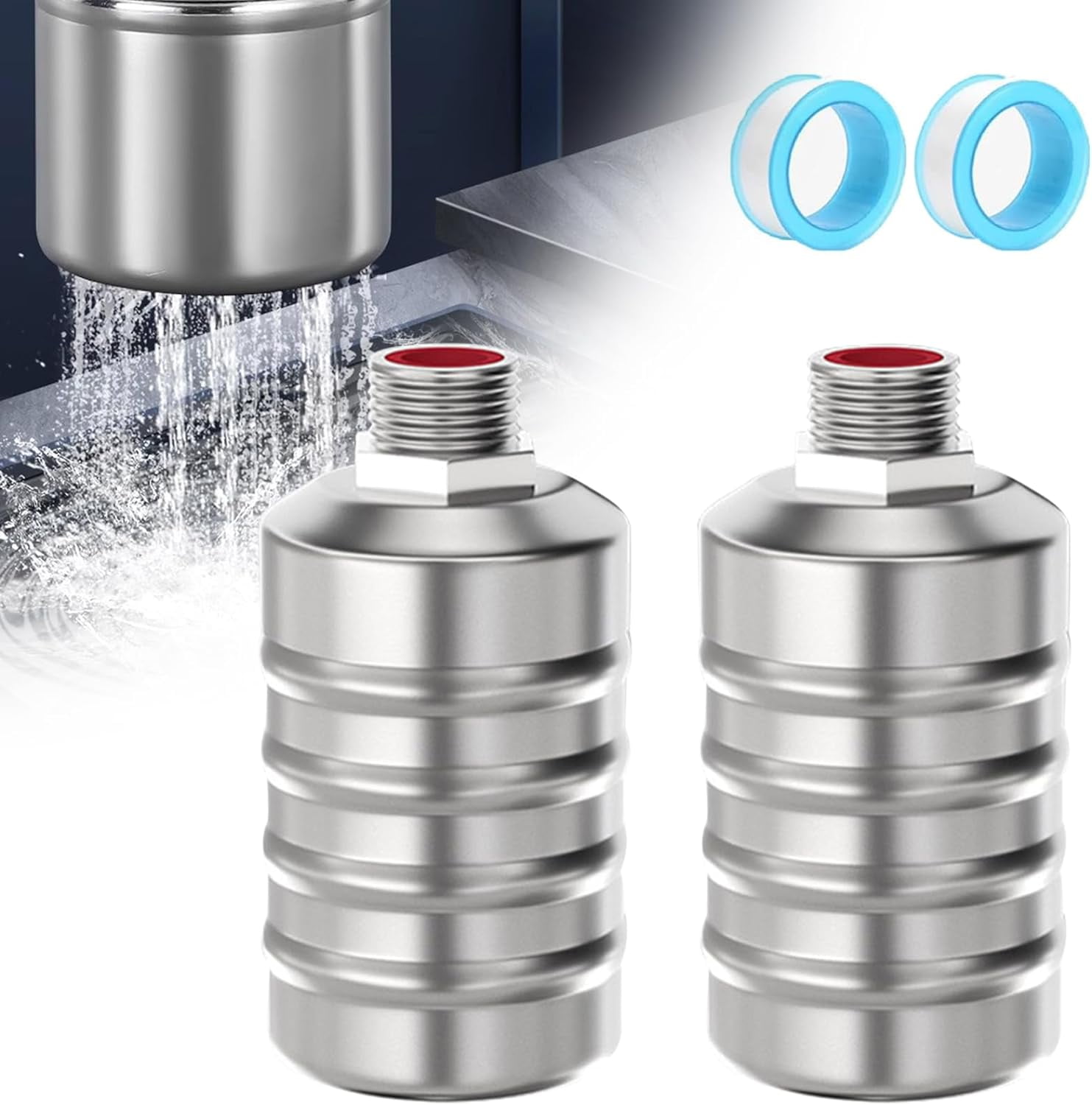 FENG304 Steel Fully Automatic Water Level Control Float Valve, 2 Pack