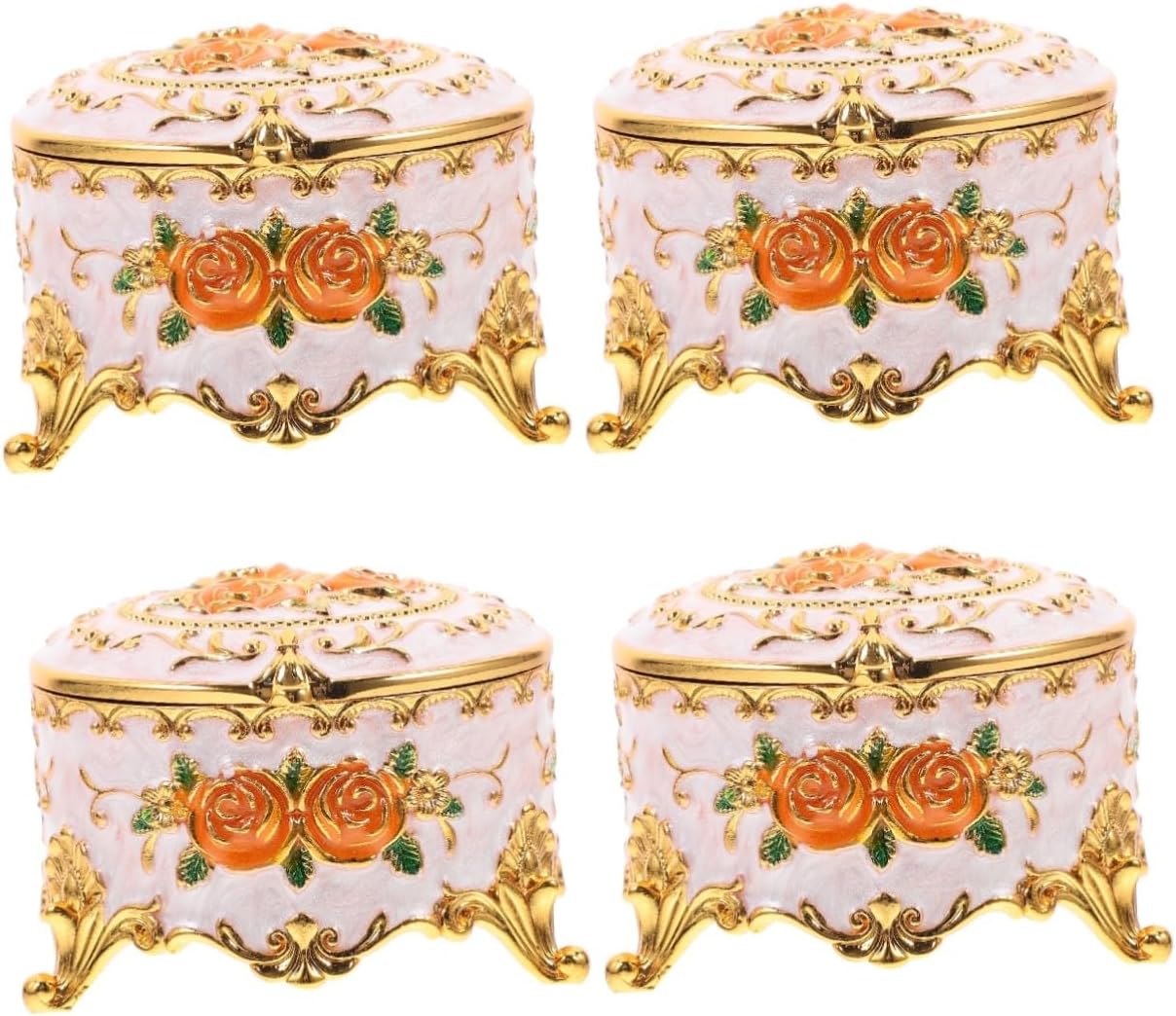 FENG4pcs Metal Jewelry Box Jewelry Boxes Retro Decor Home Decor