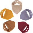 FENG5pcs Cotton Baby Bandana Bibs Infant Drooling Bib Print Burp Cloths