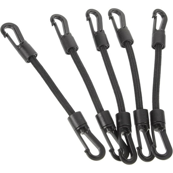 FENG5pcs Elastic String Hook Short Bungee Cord Multi-use Buckle Strap Daily Use Hook Rope Deck Mount Connector Shock Cords Bungee Rope Tie Down Strap Carabiner Rubber Rope with Hook-240810
