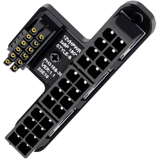 ATX3.0 12VHPWR 180 Degree Angled Connector For RTX 3090Ti 4070Ti 4080 GPU - 600W Power Adapter