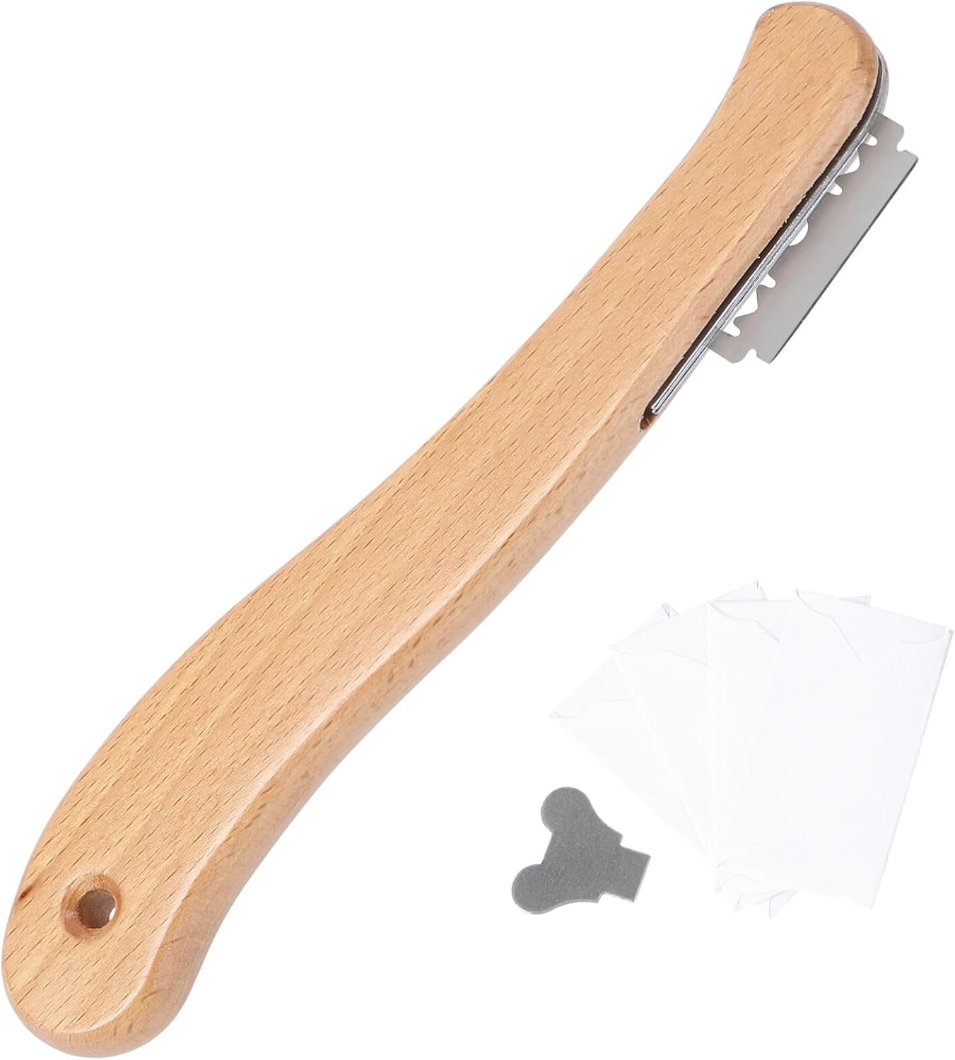 FENGBread Lame Slashing Tool, Wood Handle Lame Bread Tool with 5 Razor