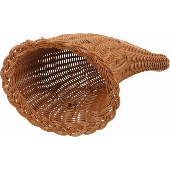 FENGCornucopia Baskets Horn of Plenty Wicker Grapevine Fall Baskets Fruit Bread Baskets for Table Centerpiece Decorations Thanksgiving Christmas Party Supplies(11inch)-240810