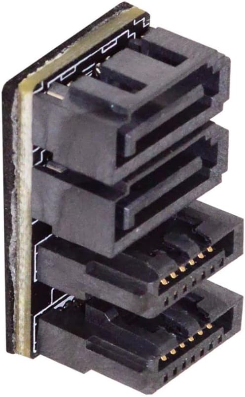 Dual SATA 7-Pin Angled Adapter – Low-Profile 360-Degree Connector For SSD/HDD Installation