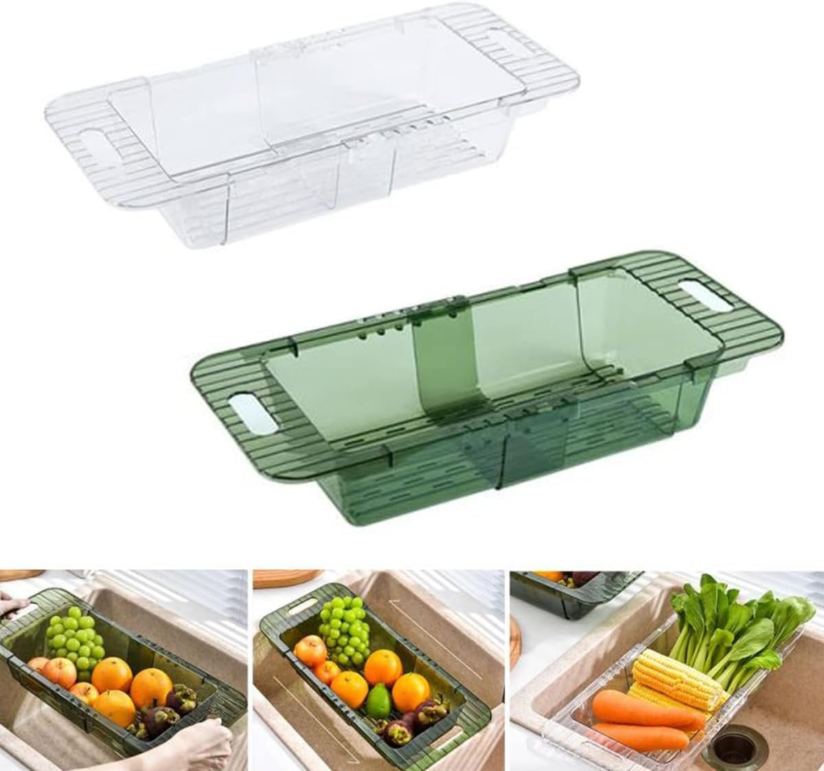 FENGExtend Kitchen Sink Drain Basket, 2024 New Over the Sink Colander