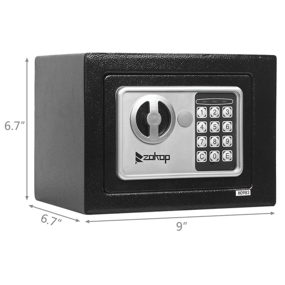FENGFAN 0.22 Cu Ft Electronic Digital Safe Box Steel Security Keypad Lock Home Office 1 Pack
