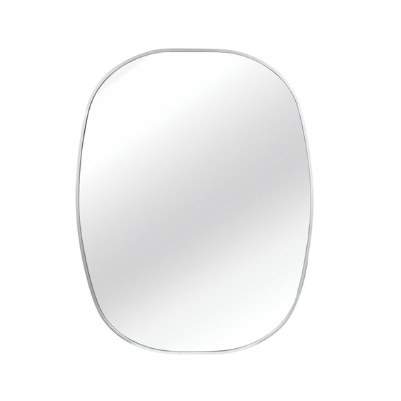 FENGFAN 24x32 Inch Oval Bathroom Vanity Mirror Silver Aluminum Frame 4mm Tempered HD Glass Vertical Horizontal Wall Mount Mirror Single Pack
